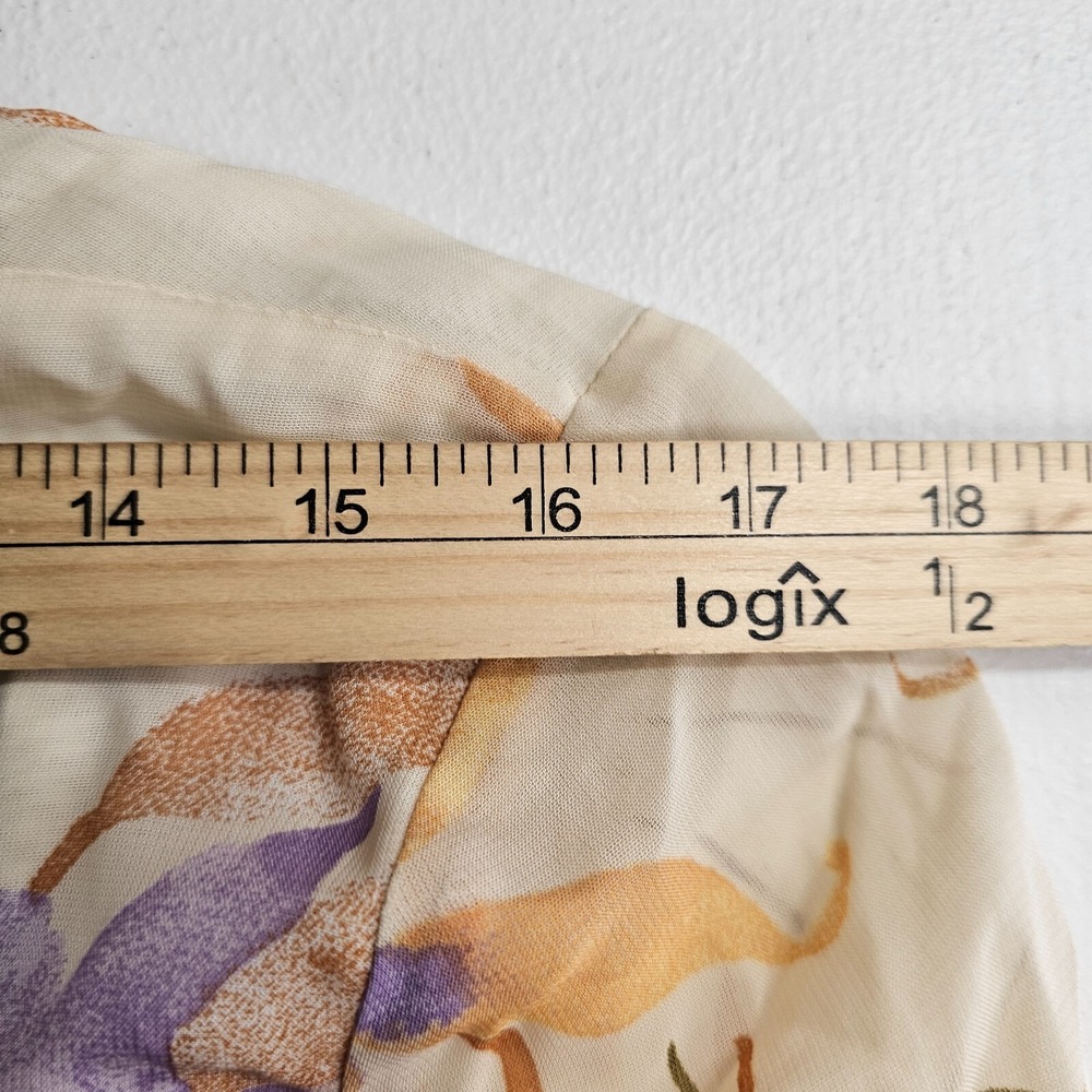 Vintage Coldwater Creek Floral Maxi Dress Size Medium Cream 90s Short Sleeve EUC - Picture 5 of 11